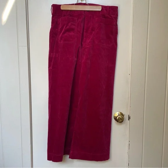 Maeve Velvet Wide-Leg Pants in Deep Purple - Picture 8 of 10